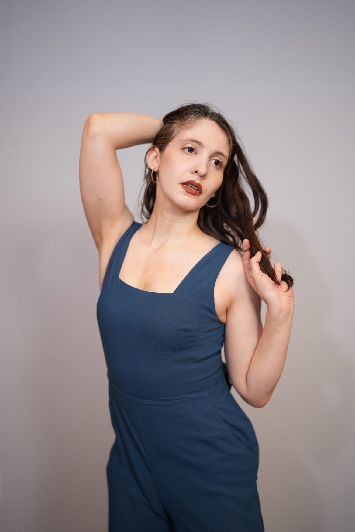 Portrait — teal dress close-up