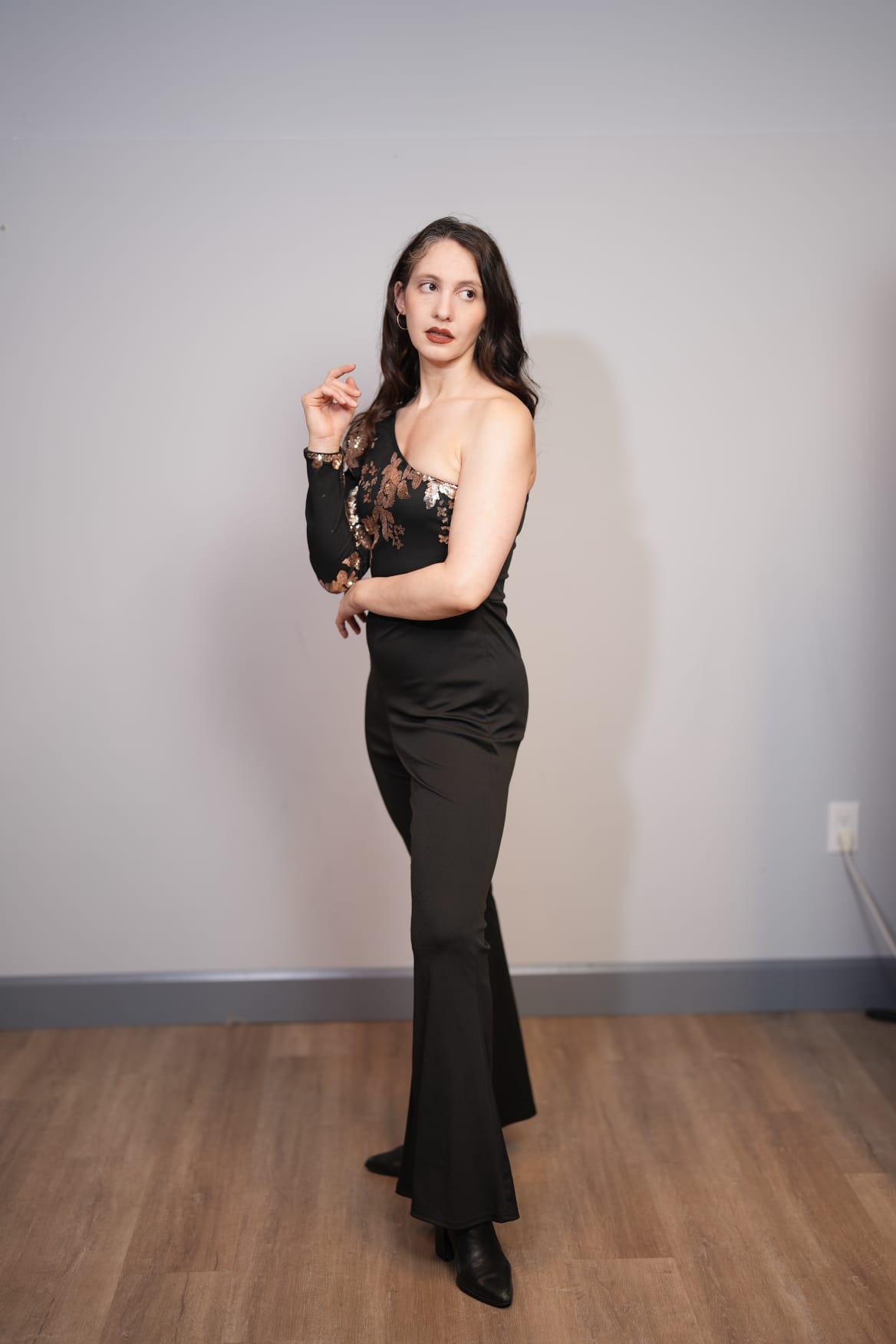 Evening — black sequin full length