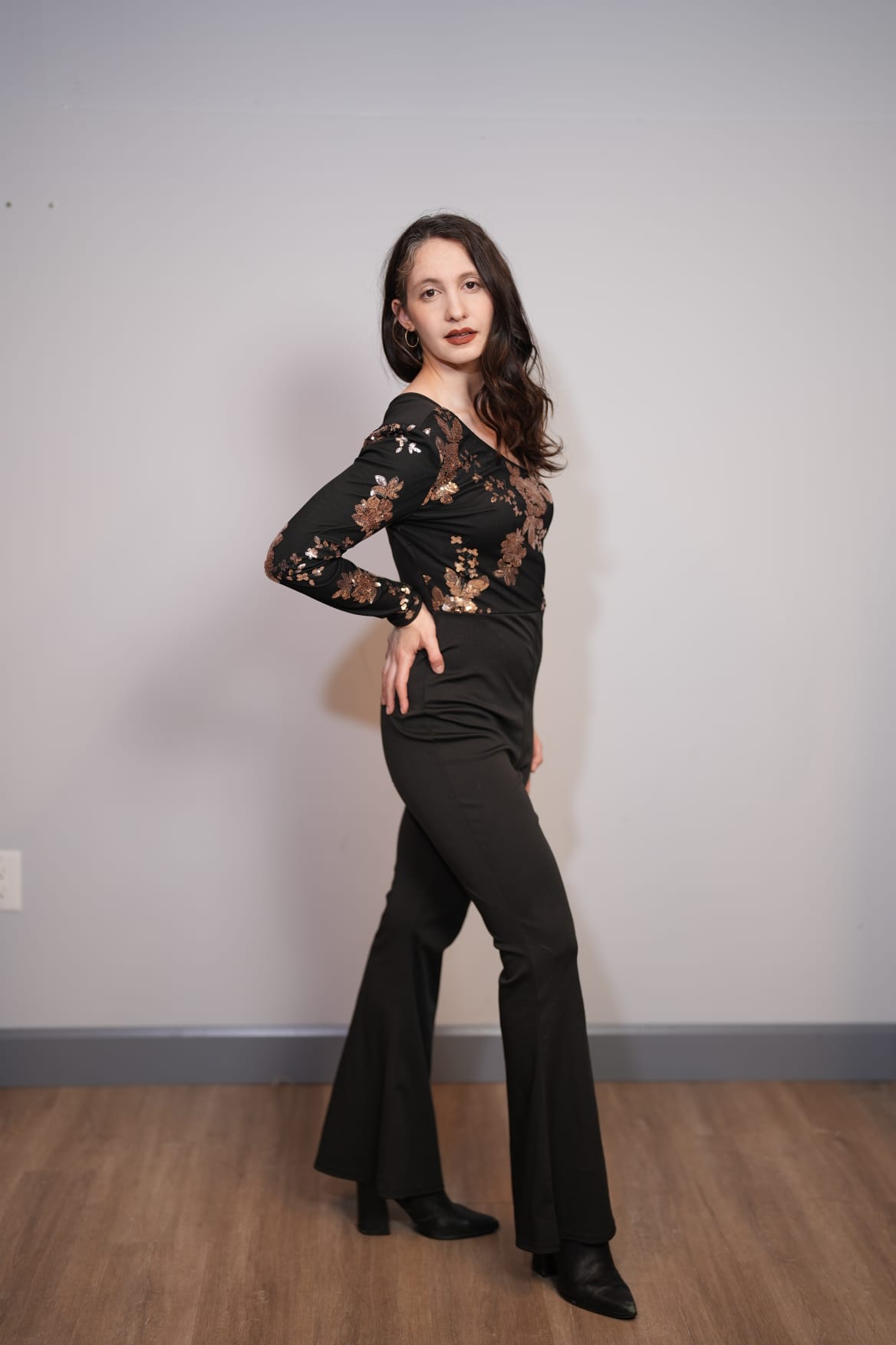 Evening — black sequin, over shoulder